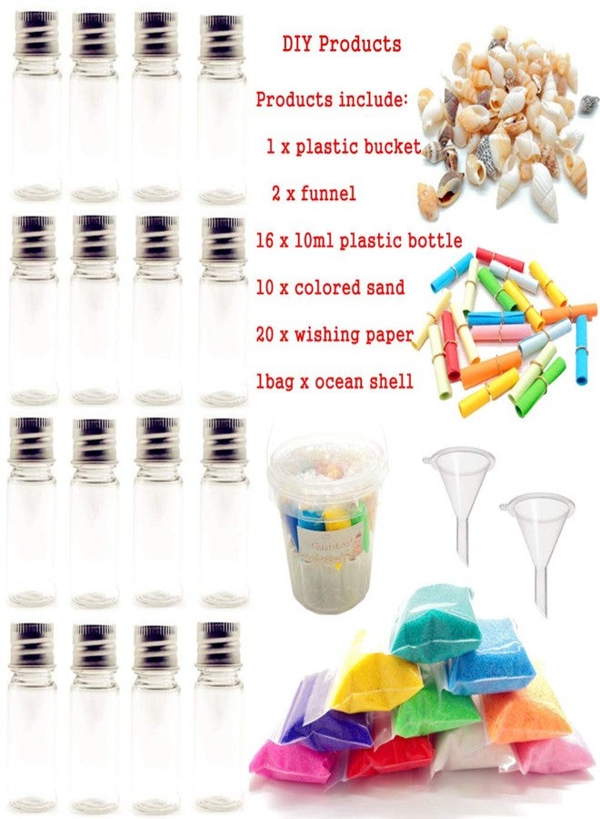 Guaishou DIY Sand Art and Crafts Kit Wishing Bottles Colorful Sands Beach Sea Shells Message Paper - Image 2